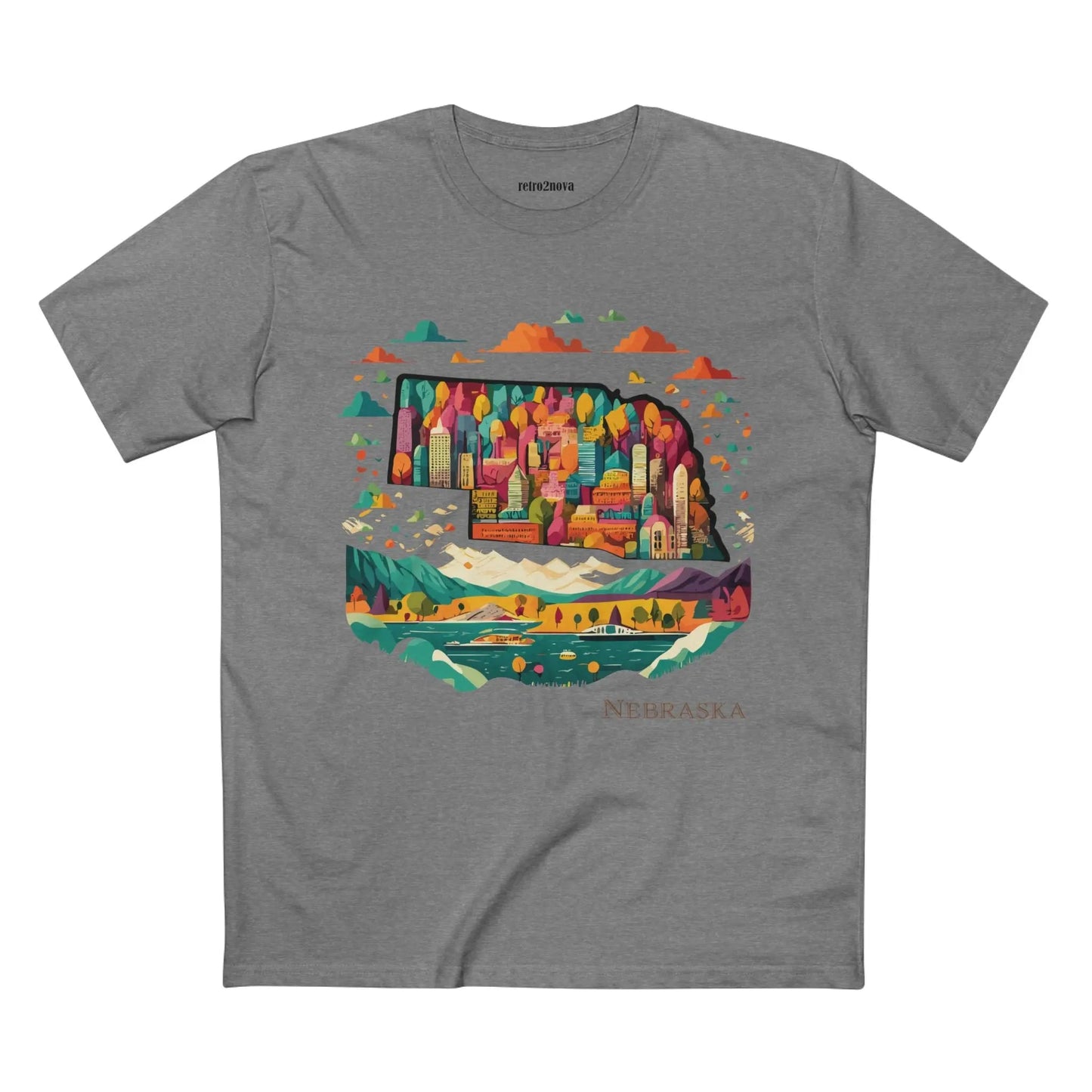 Nebraska State Shirt Unisex Premium Cotton Tee With Original Art Design Retro2Nova