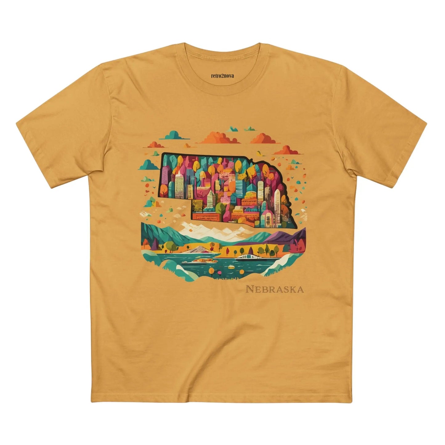 Nebraska State Shirt Unisex Premium Cotton Tee With Original Art Design Retro2Nova
