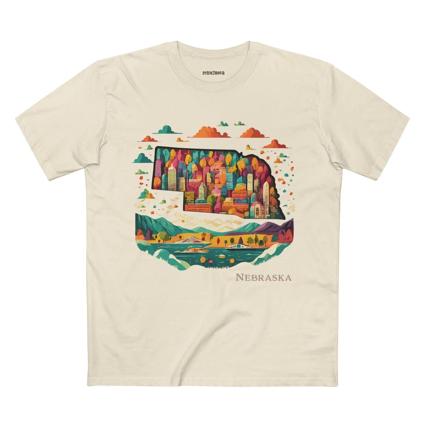 Nebraska State Shirt Unisex Premium Cotton Tee With Original Art Design Retro2Nova