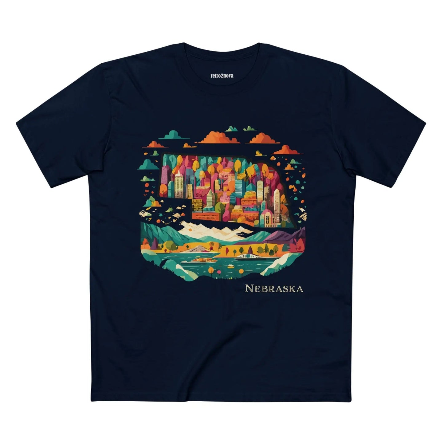 Nebraska State Shirt Unisex Premium Cotton Tee With Original Art Design Retro2Nova
