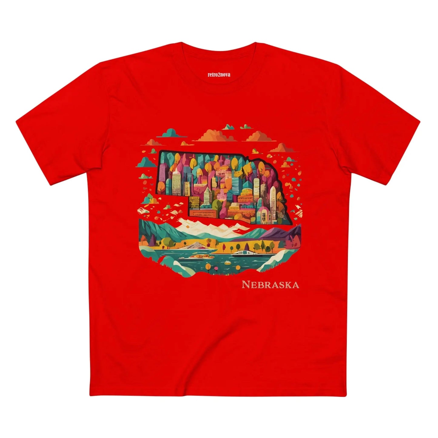 Nebraska State Shirt Unisex Premium Cotton Tee With Original Art Design Retro2Nova