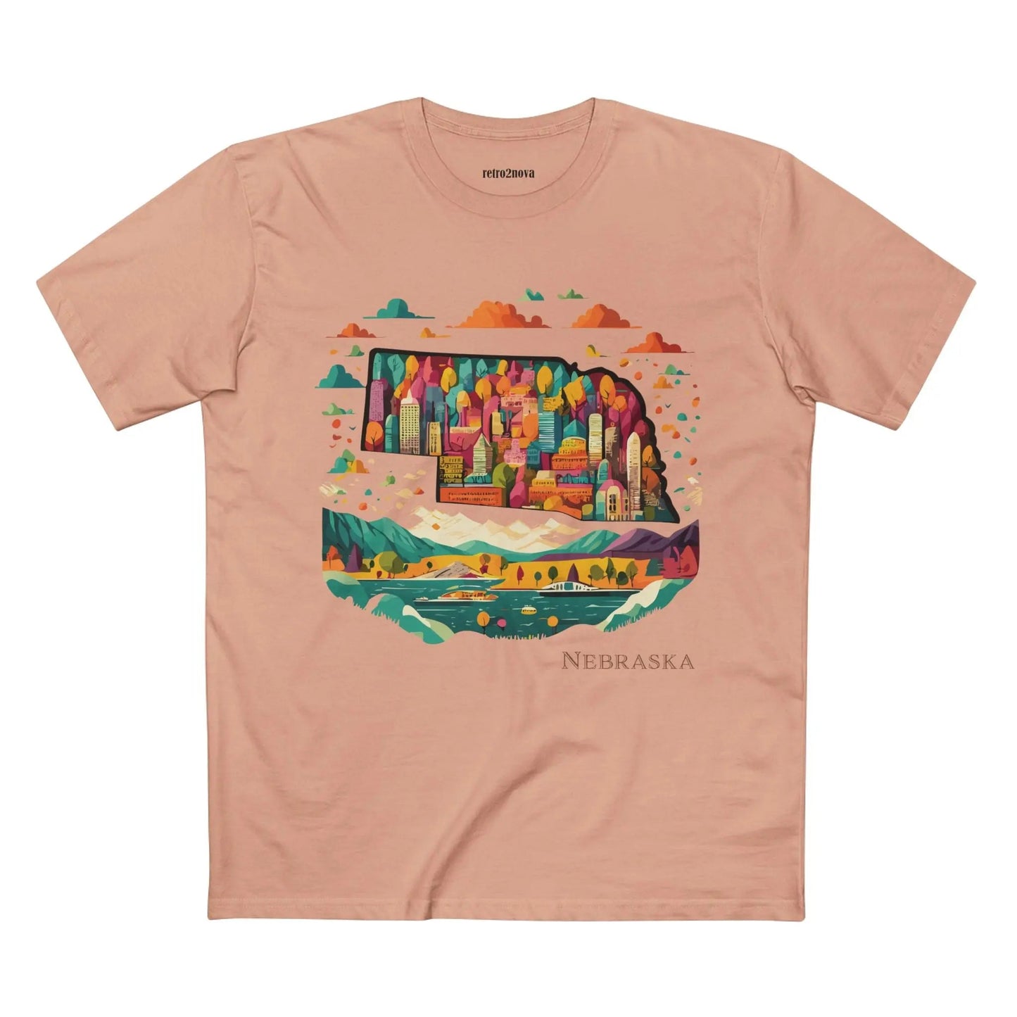 Nebraska State Shirt Unisex Premium Cotton Tee With Original Art Design Retro2Nova