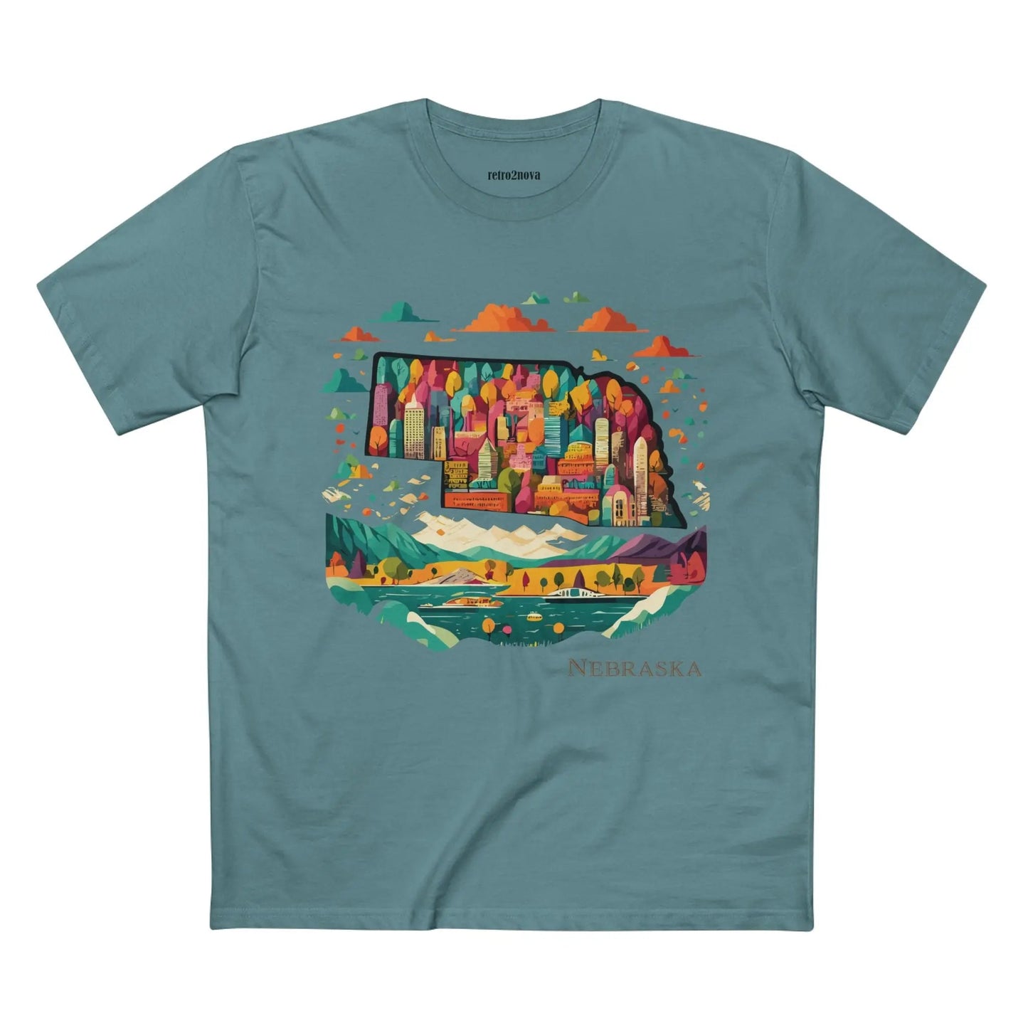 Nebraska State Shirt Unisex Premium Cotton Tee With Original Art Design Retro2Nova