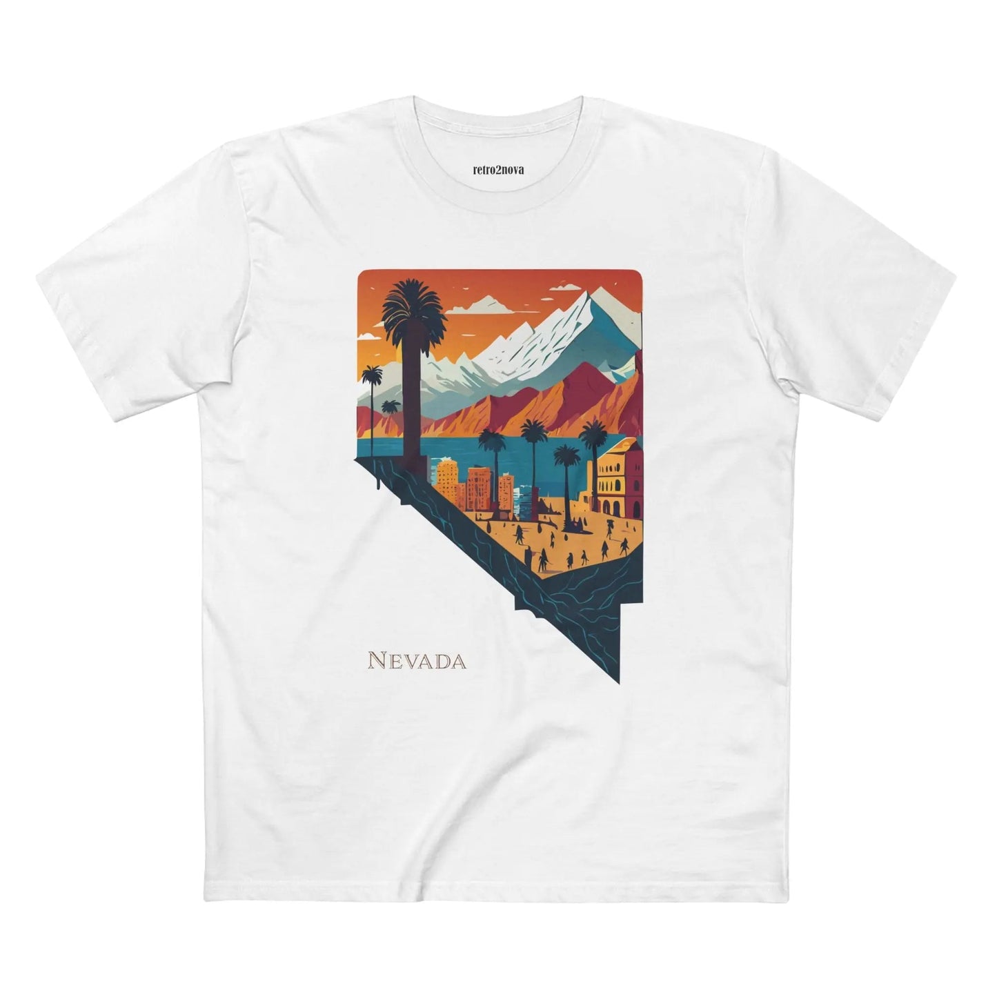Nevada State Shirt Unisex Premium Cotton Tee With Original Retro2Nova Art Collection