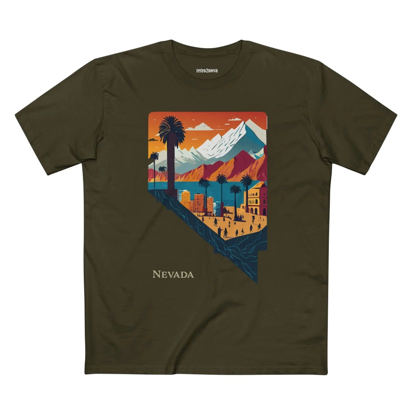 Nevada State Shirt Unisex Premium Cotton Tee With Original Retro2Nova Art Collection
