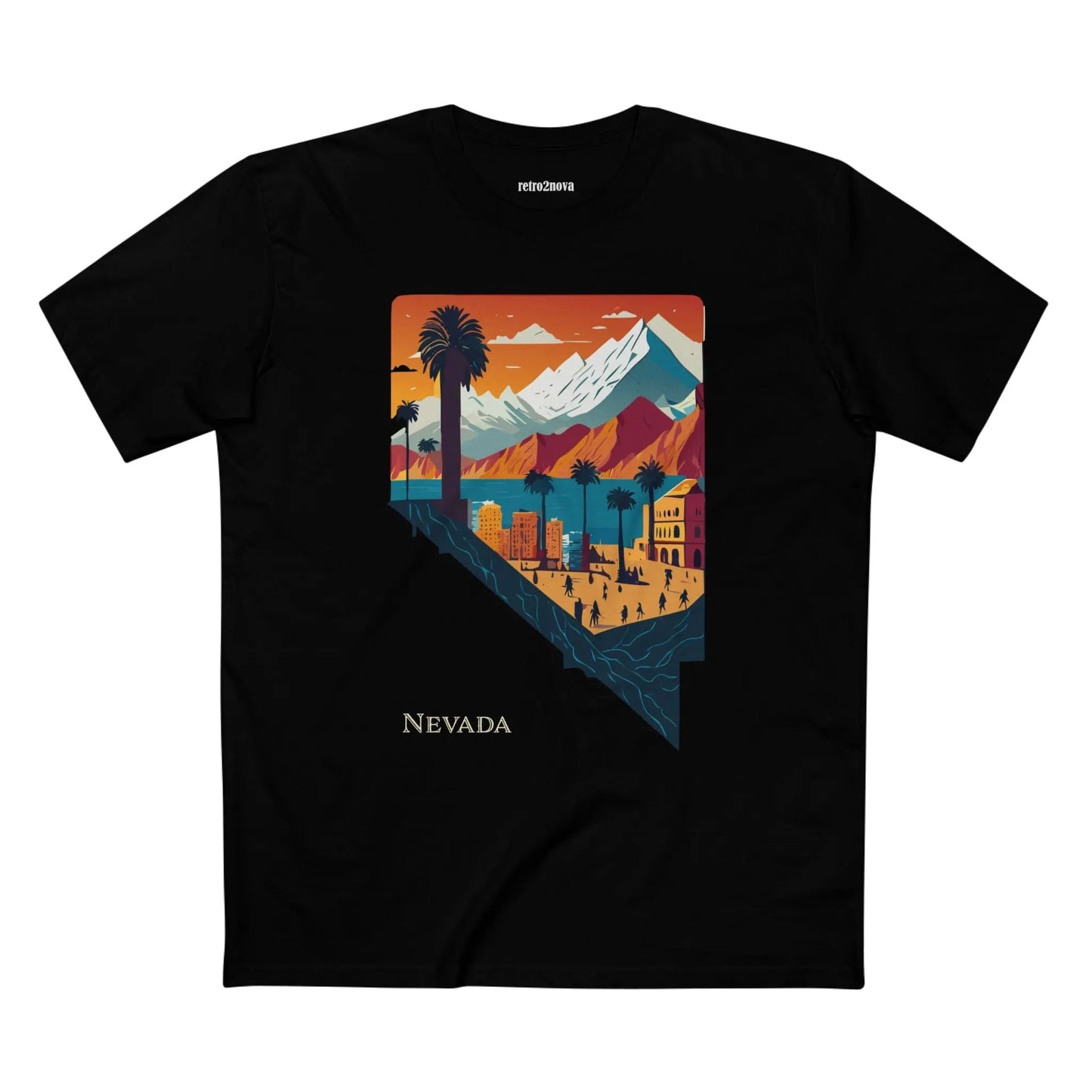 Nevada State Shirt Unisex Premium Cotton Tee With Original Retro2Nova Art Collection