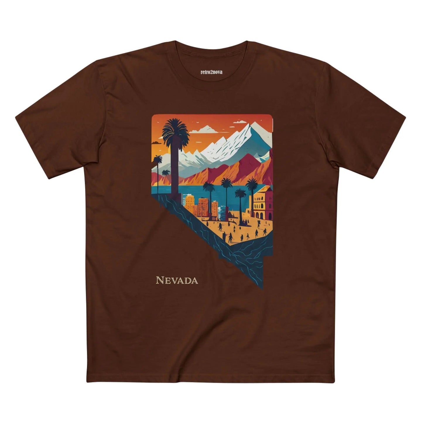 Nevada State Shirt Unisex Premium Cotton Tee With Original Retro2Nova Art Collection