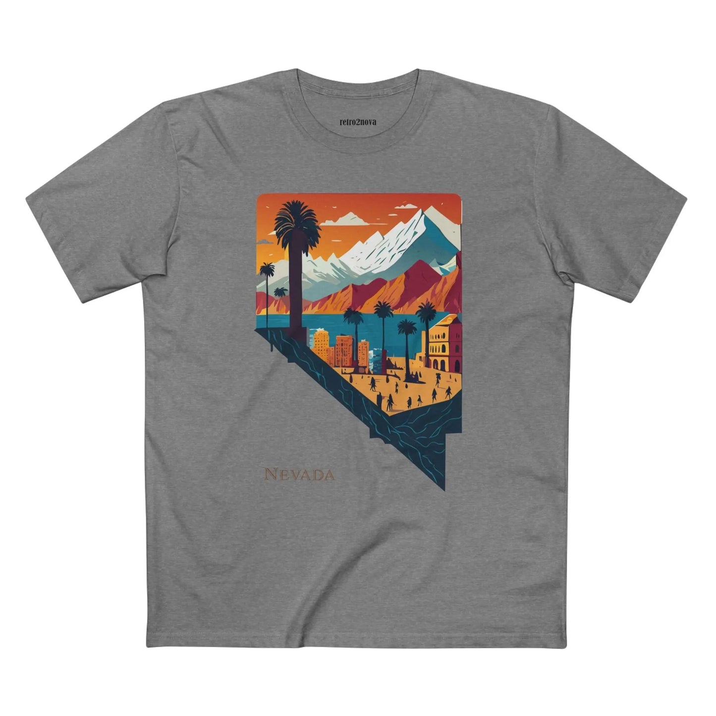 Nevada State Shirt Unisex Premium Cotton Tee With Original Retro2Nova Art Collection