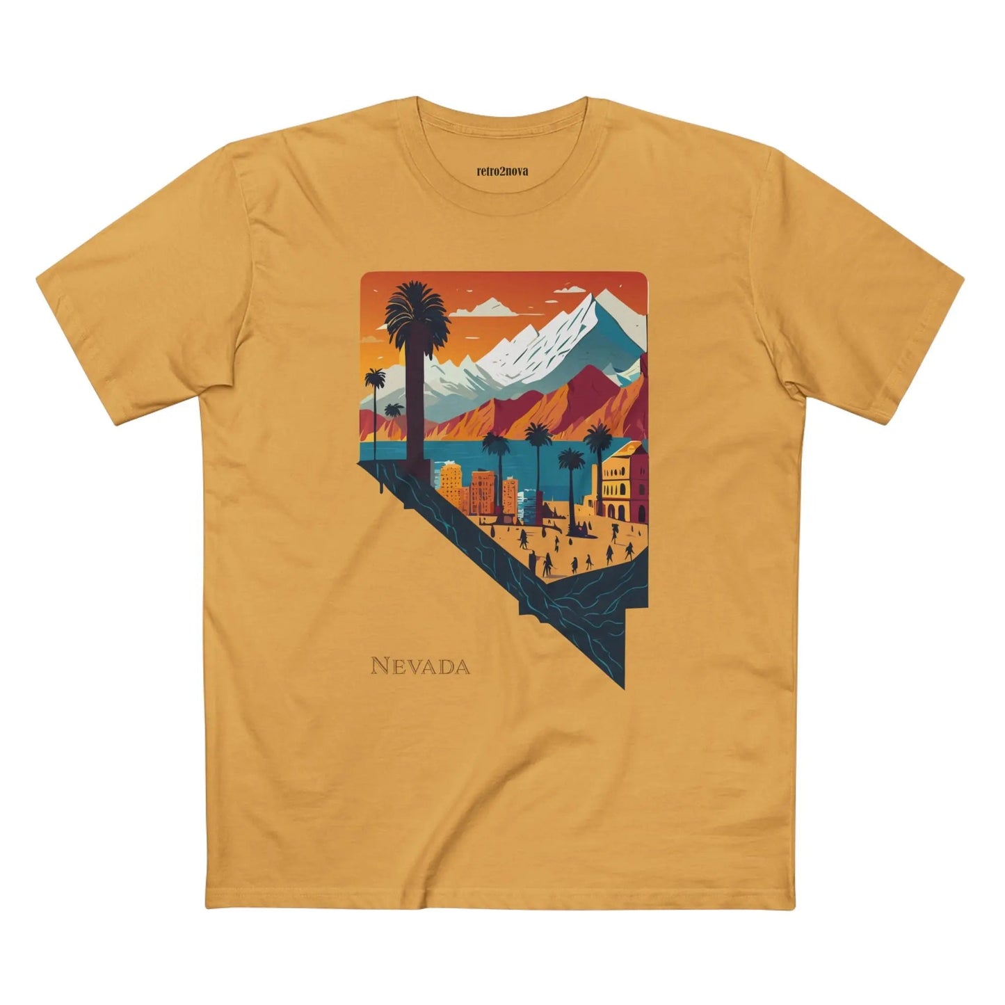 Nevada State Shirt Unisex Premium Cotton Tee With Original Retro2Nova Art Collection