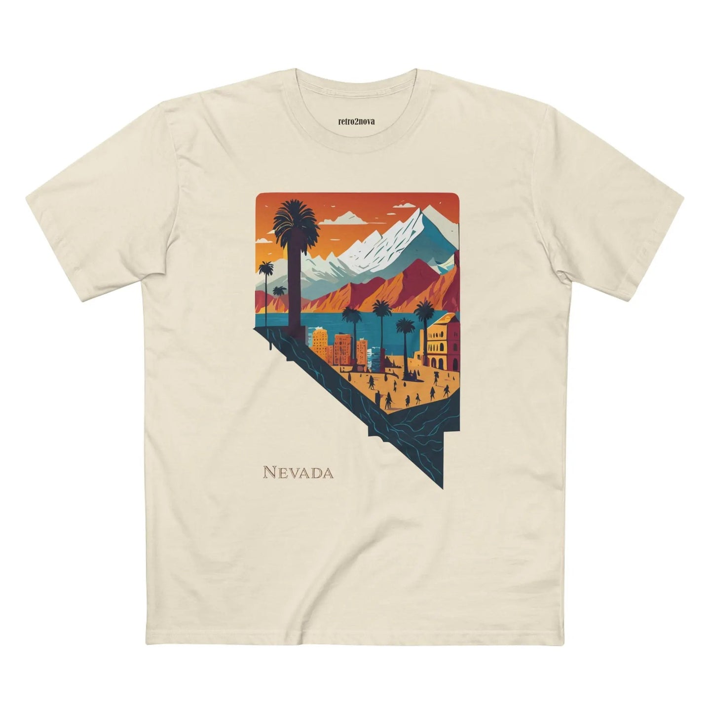 Nevada State Shirt Unisex Premium Cotton Tee With Original Retro2Nova Art Collection