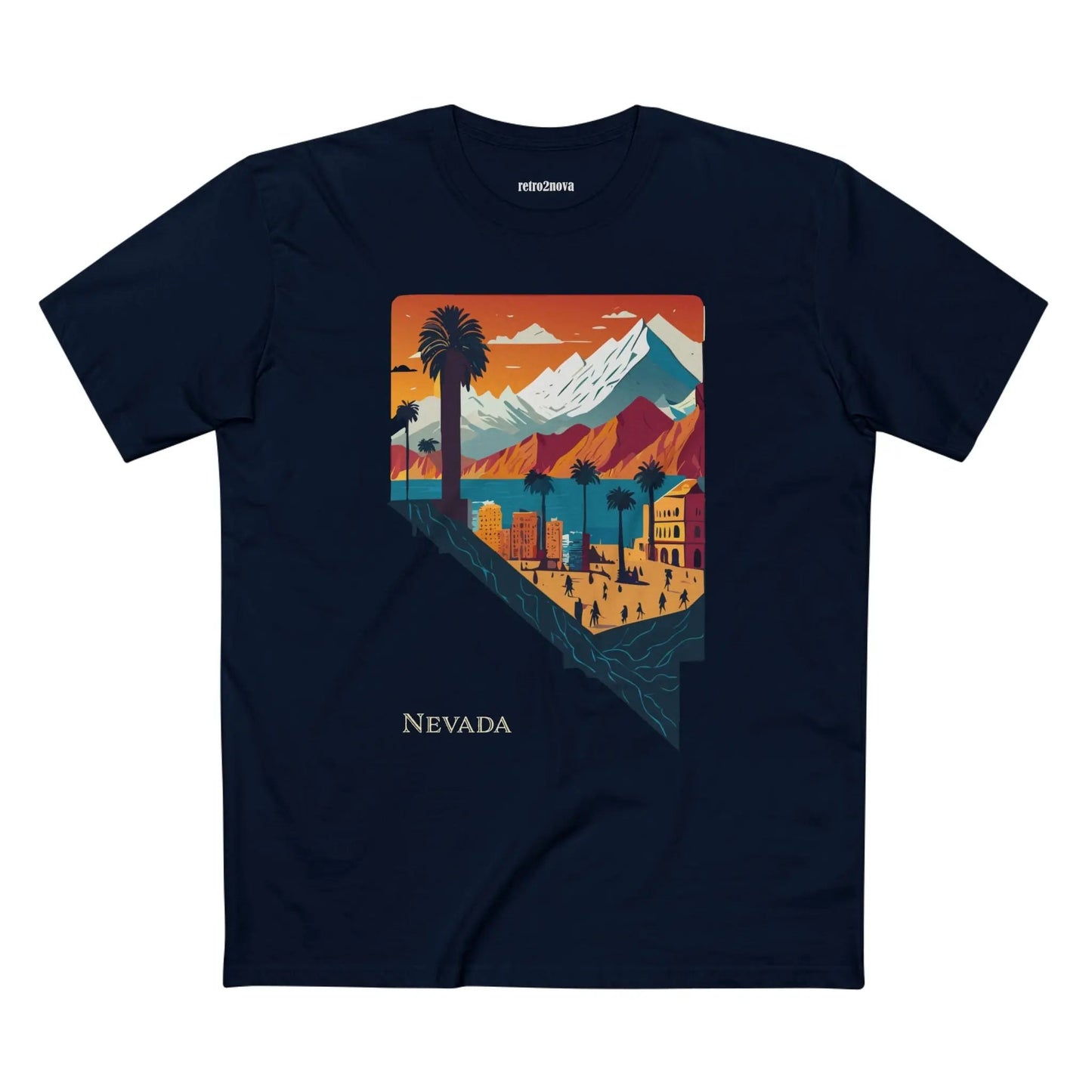 Nevada State Shirt Unisex Premium Cotton Tee With Original Retro2Nova Art Collection