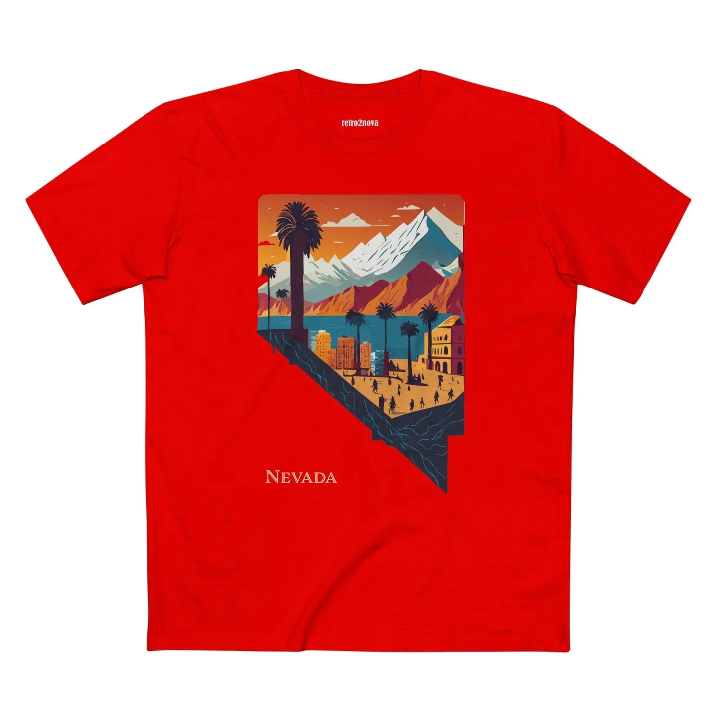 Nevada State Shirt Unisex Premium Cotton Tee With Original Retro2Nova Art Collection
