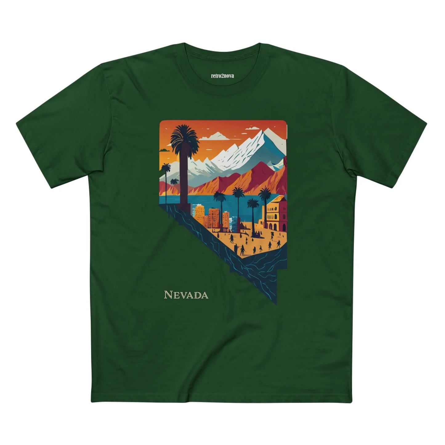 Nevada State Shirt Unisex Premium Cotton Tee With Original Retro2Nova Art Collection