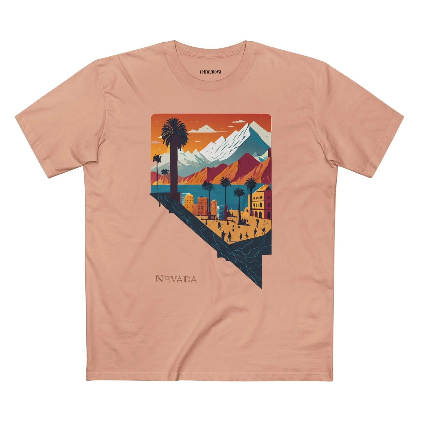Nevada State Shirt Unisex Premium Cotton Tee With Original Retro2Nova Art Collection
