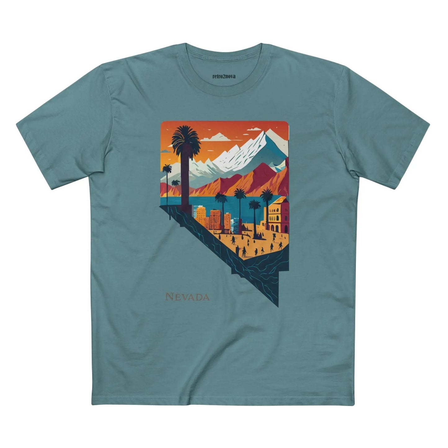 Nevada State Shirt Unisex Premium Cotton Tee With Original Retro2Nova Art Collection