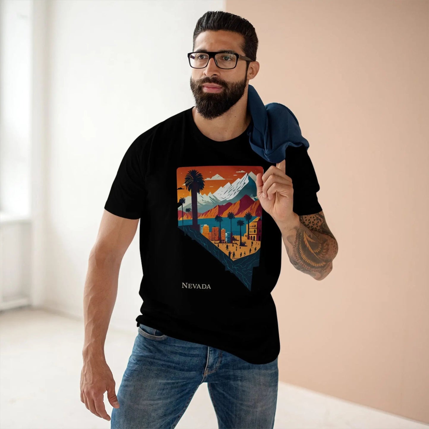 Nevada State Shirt Unisex Premium Cotton Tee With Original Retro2Nova Art Collection