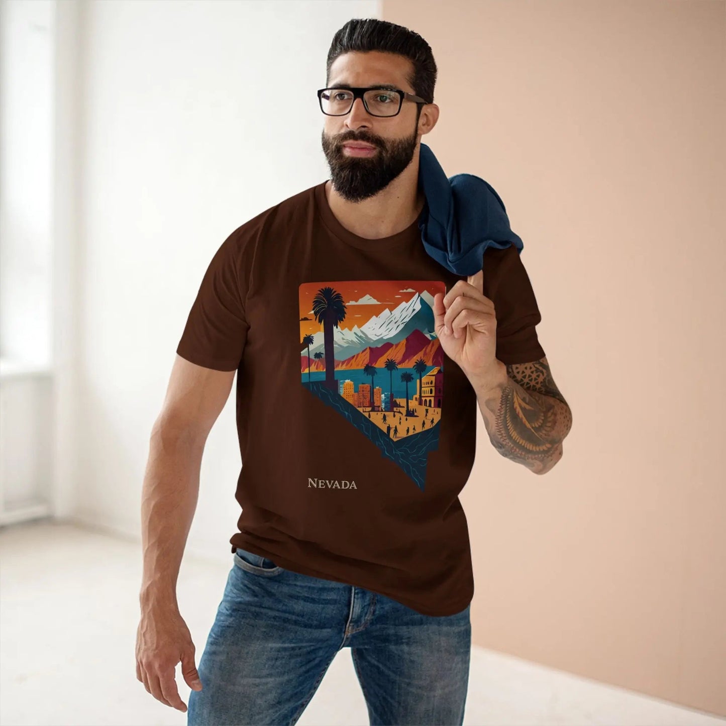 Nevada State Shirt Unisex Premium Cotton Tee With Original Retro2Nova Art Collection