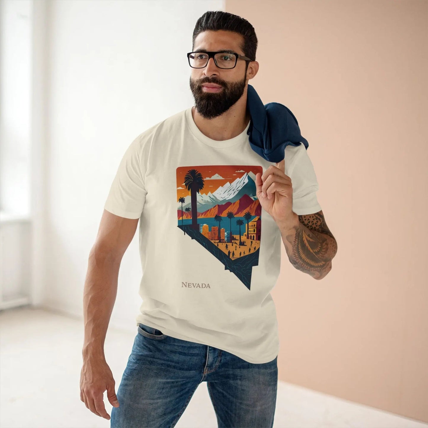 Nevada State Shirt Unisex Premium Cotton Tee With Original Retro2Nova Art Collection
