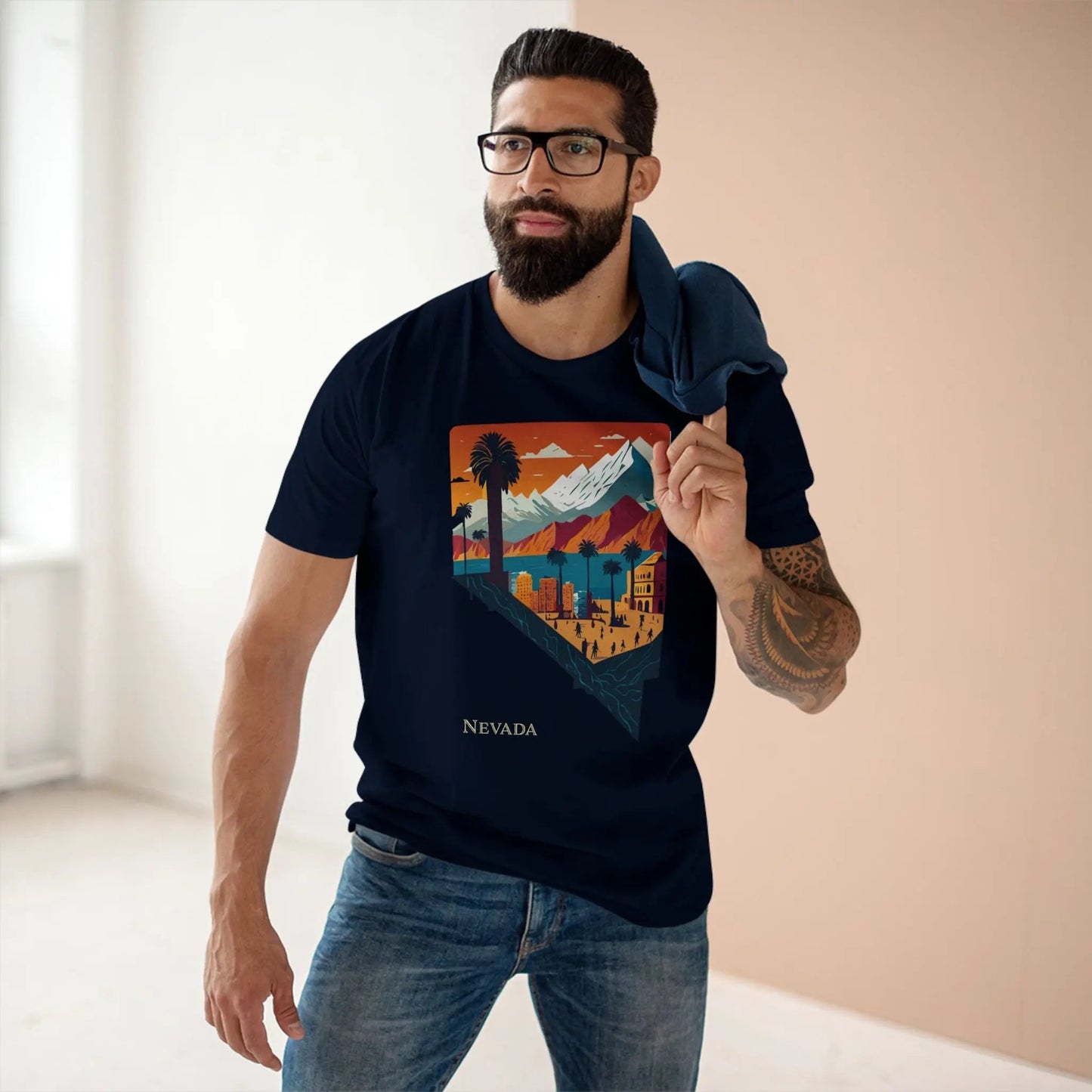 Nevada State Shirt Unisex Premium Cotton Tee With Original Retro2Nova Art Collection