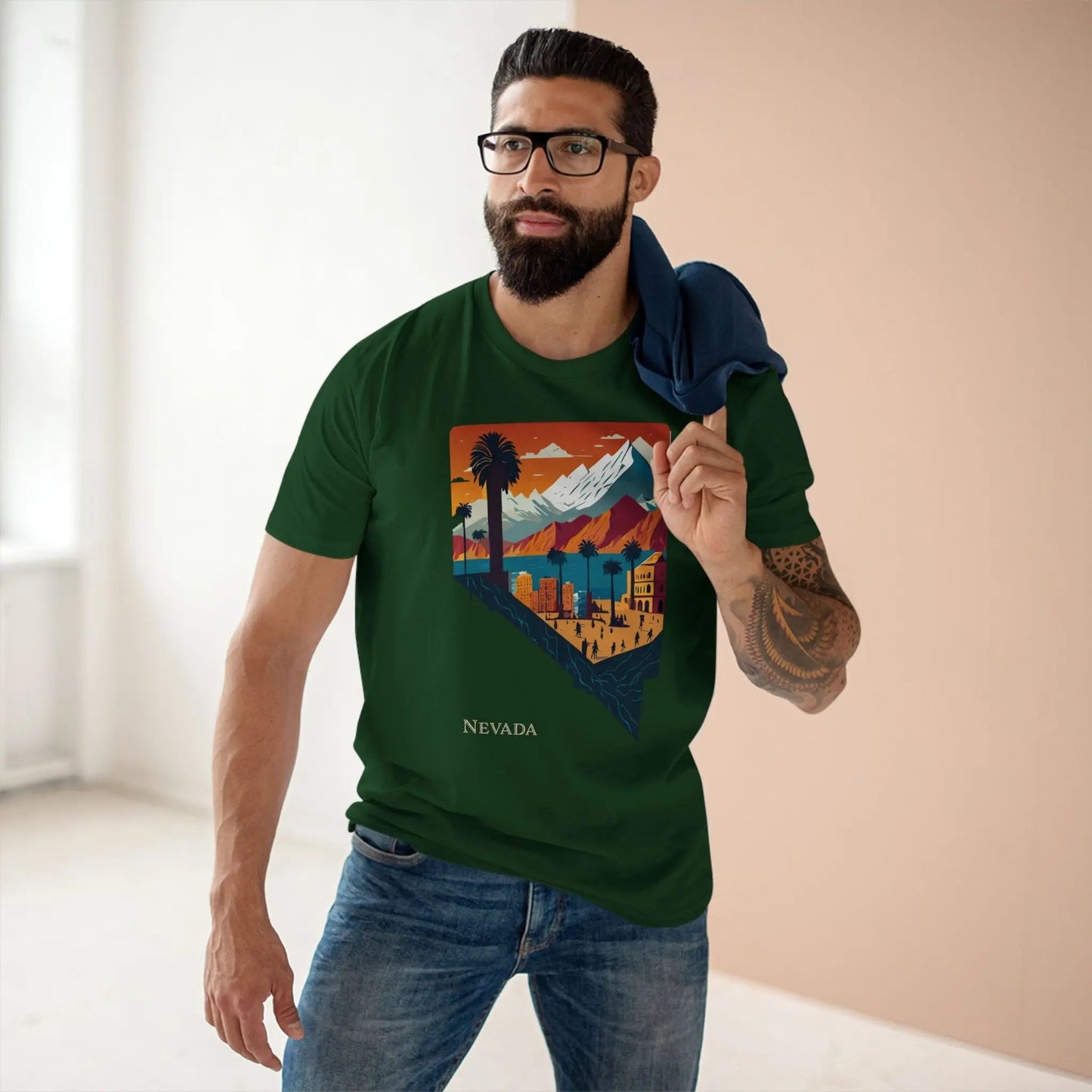 Nevada State Shirt Unisex Premium Cotton Tee With Original Retro2Nova Art Collection