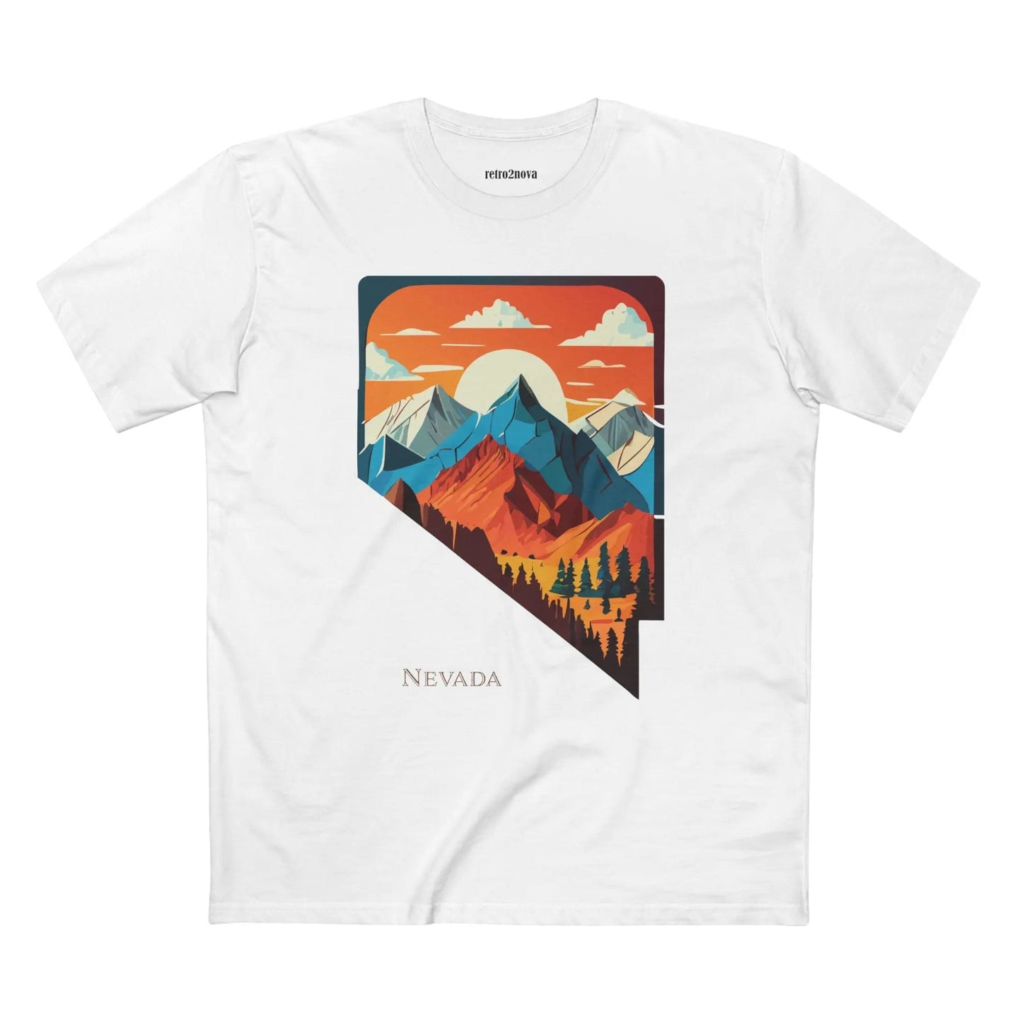 Nevada US State Shirt Unisex Premium Cotton Tee With Original Art Design Exclusive By Retro2Nova