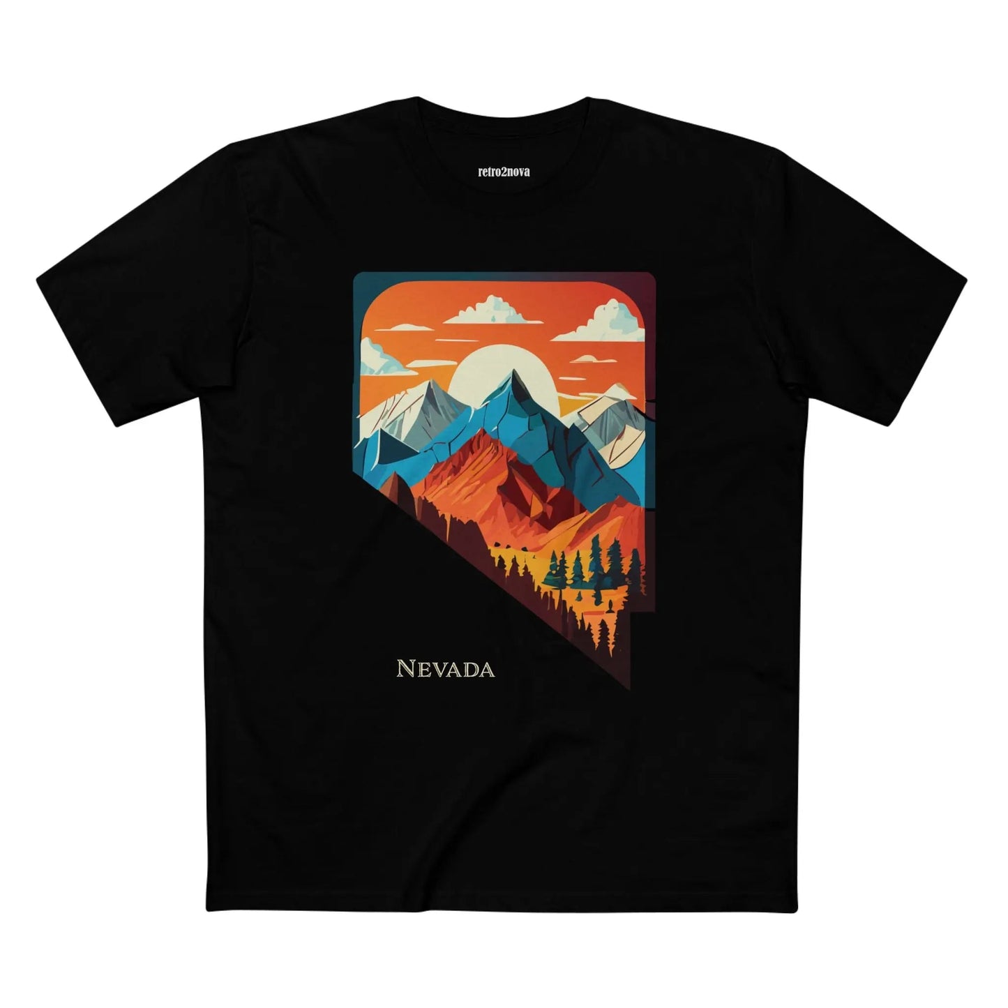 Nevada US State Shirt Unisex Premium Cotton Tee With Original Art Design Exclusive By Retro2Nova