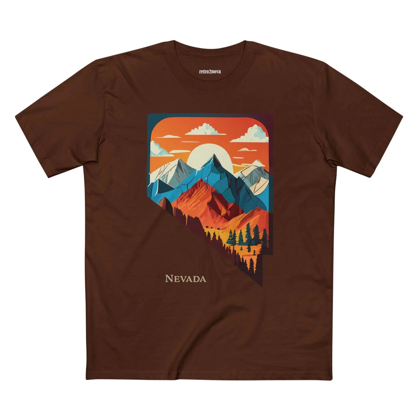 Nevada US State Shirt Unisex Premium Cotton Tee With Original Art Design Exclusive By Retro2Nova