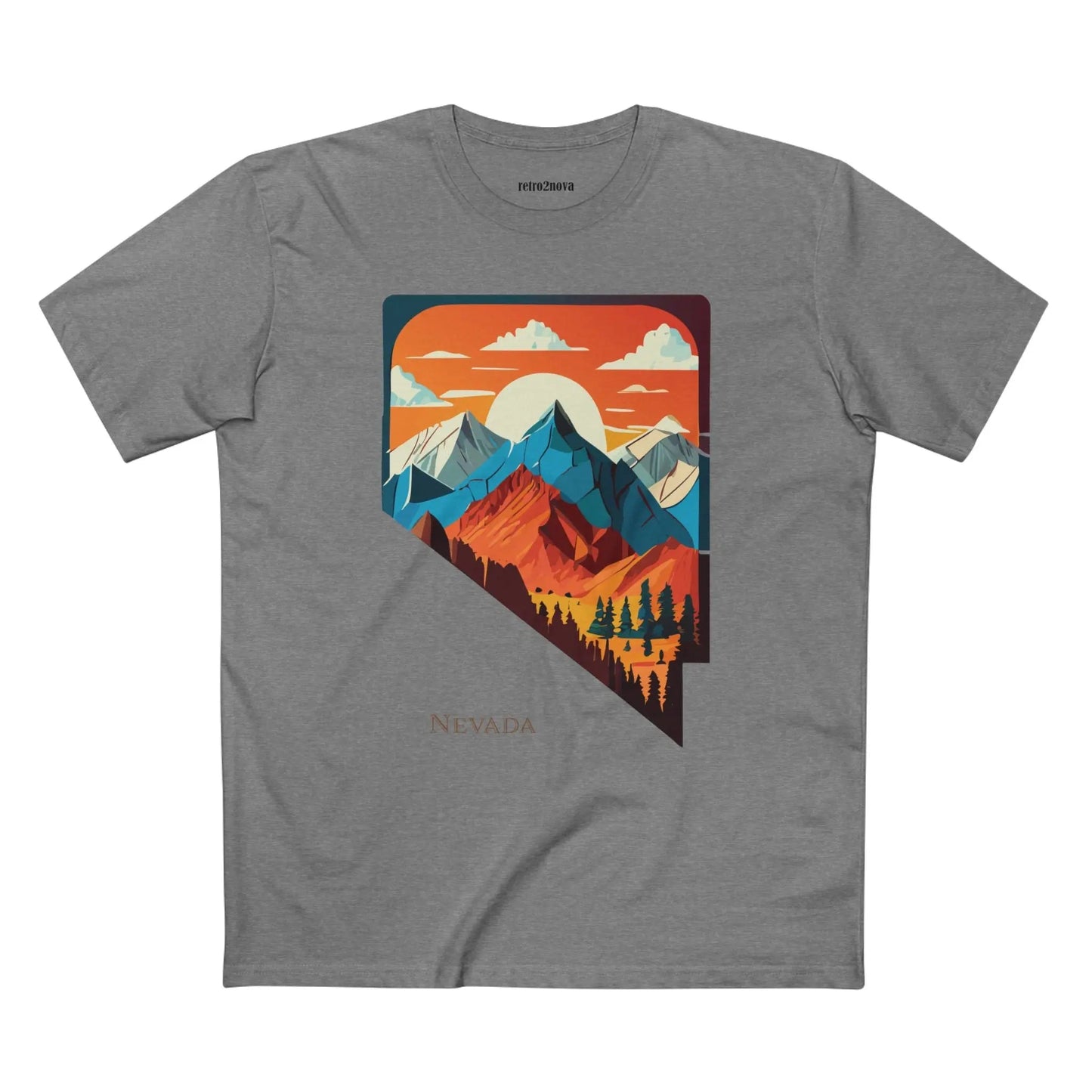 Nevada US State Shirt Unisex Premium Cotton Tee With Original Art Design Exclusive By Retro2Nova