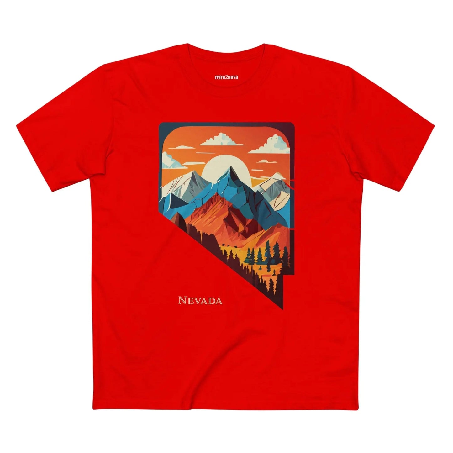 Nevada US State Shirt Unisex Premium Cotton Tee With Original Art Design Exclusive By Retro2Nova
