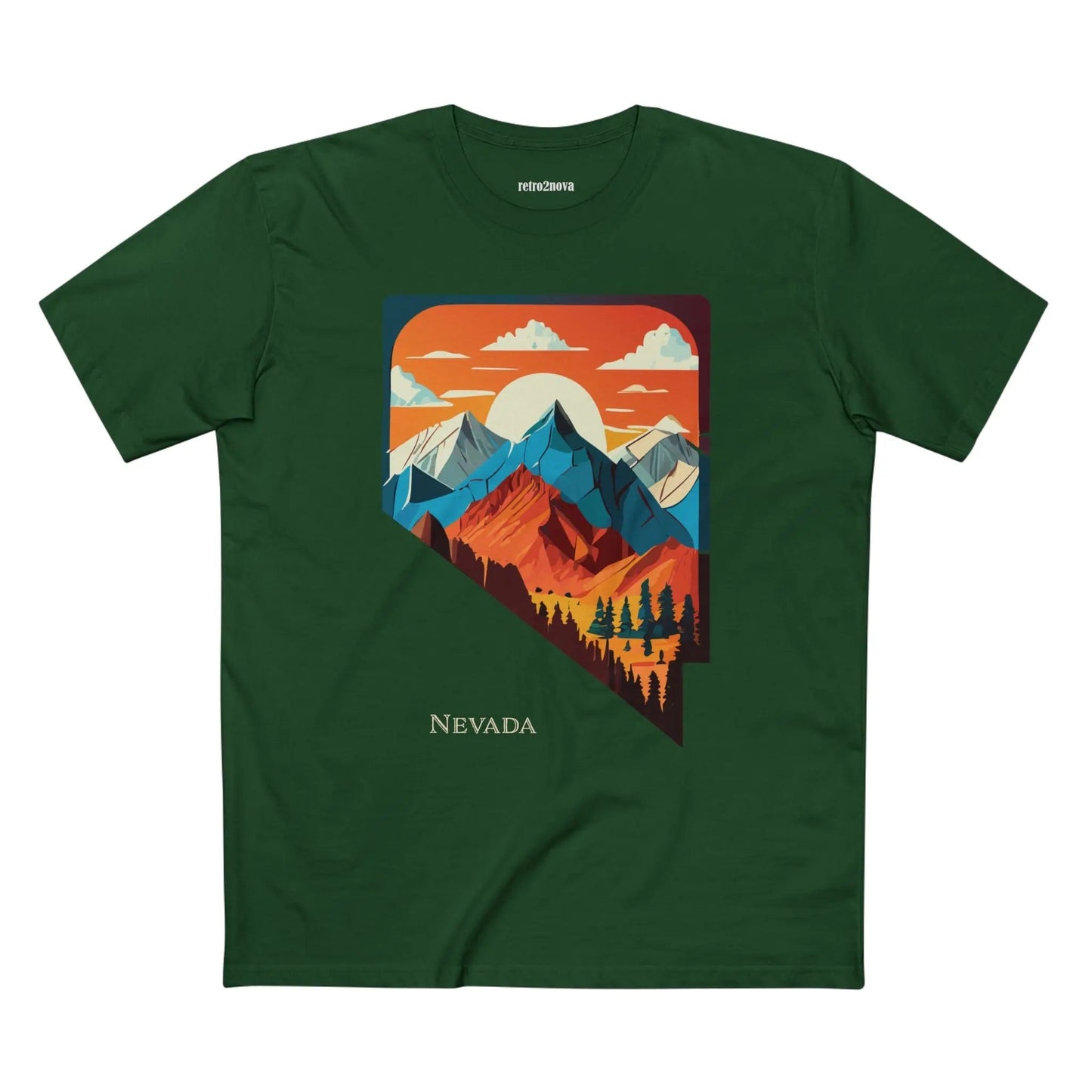 Nevada US State Shirt Unisex Premium Cotton Tee With Original Art Design Exclusive By Retro2Nova