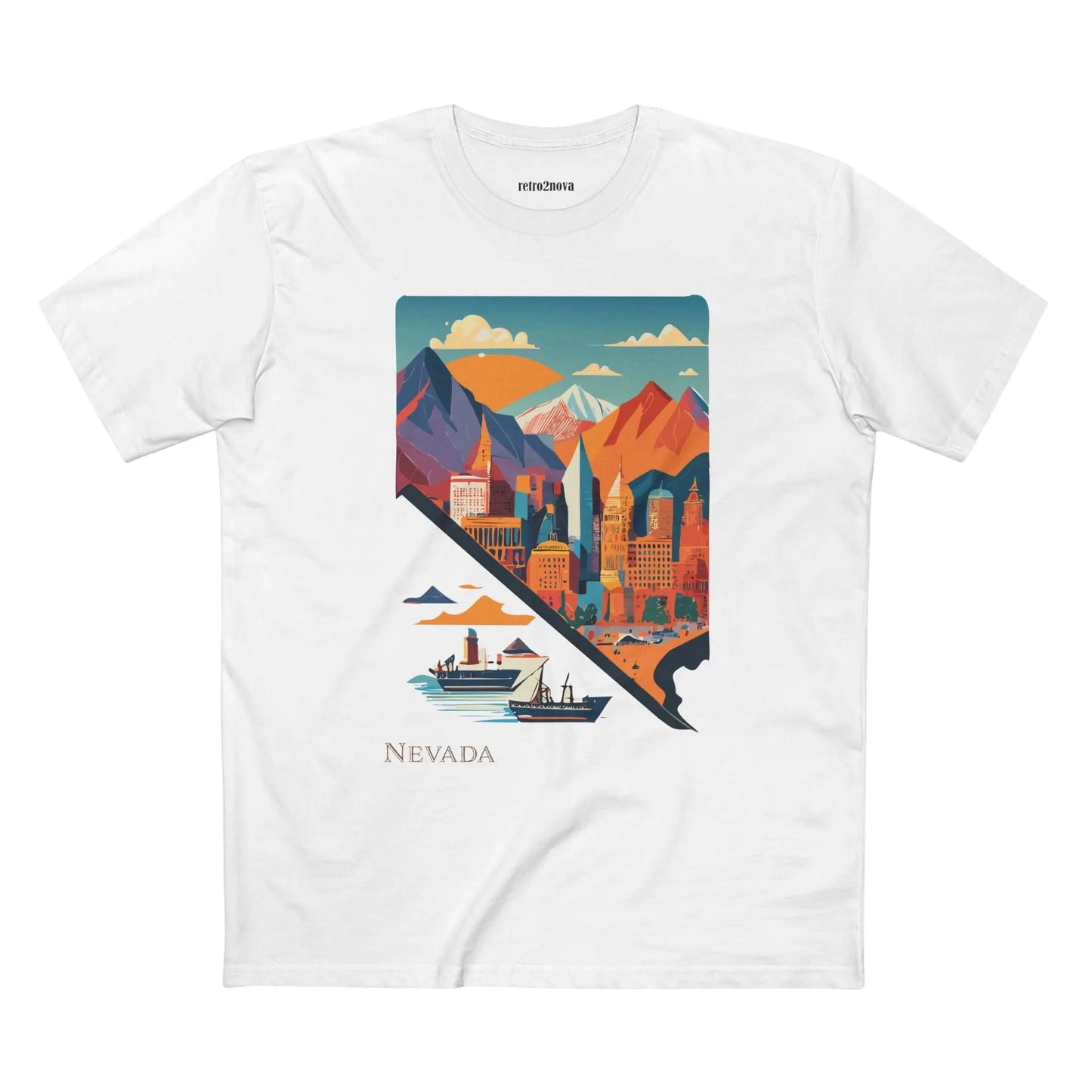 Nevada State Shirt Unisex Premium Cotton Tee With Original Art By Retro2Nova Exclusive