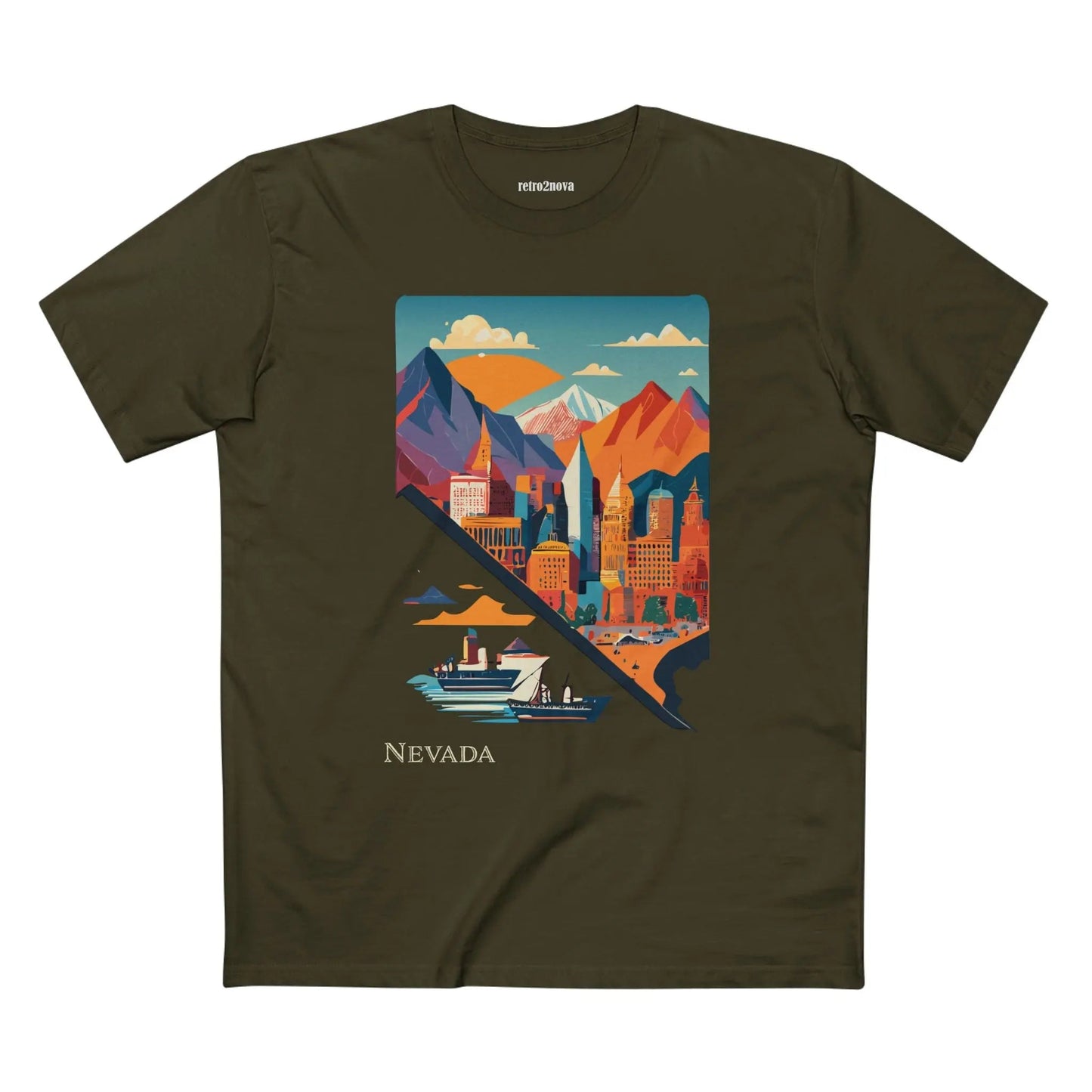 Nevada State Shirt Unisex Premium Cotton Tee With Original Art By Retro2Nova Exclusive