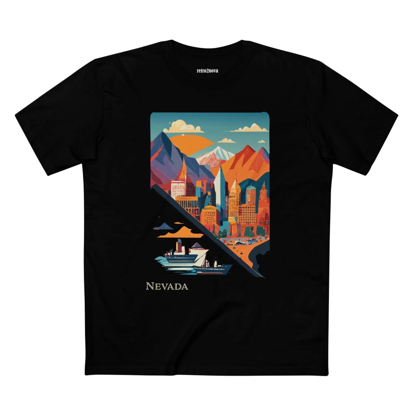 Nevada State Shirt Unisex Premium Cotton Tee With Original Art By Retro2Nova Exclusive