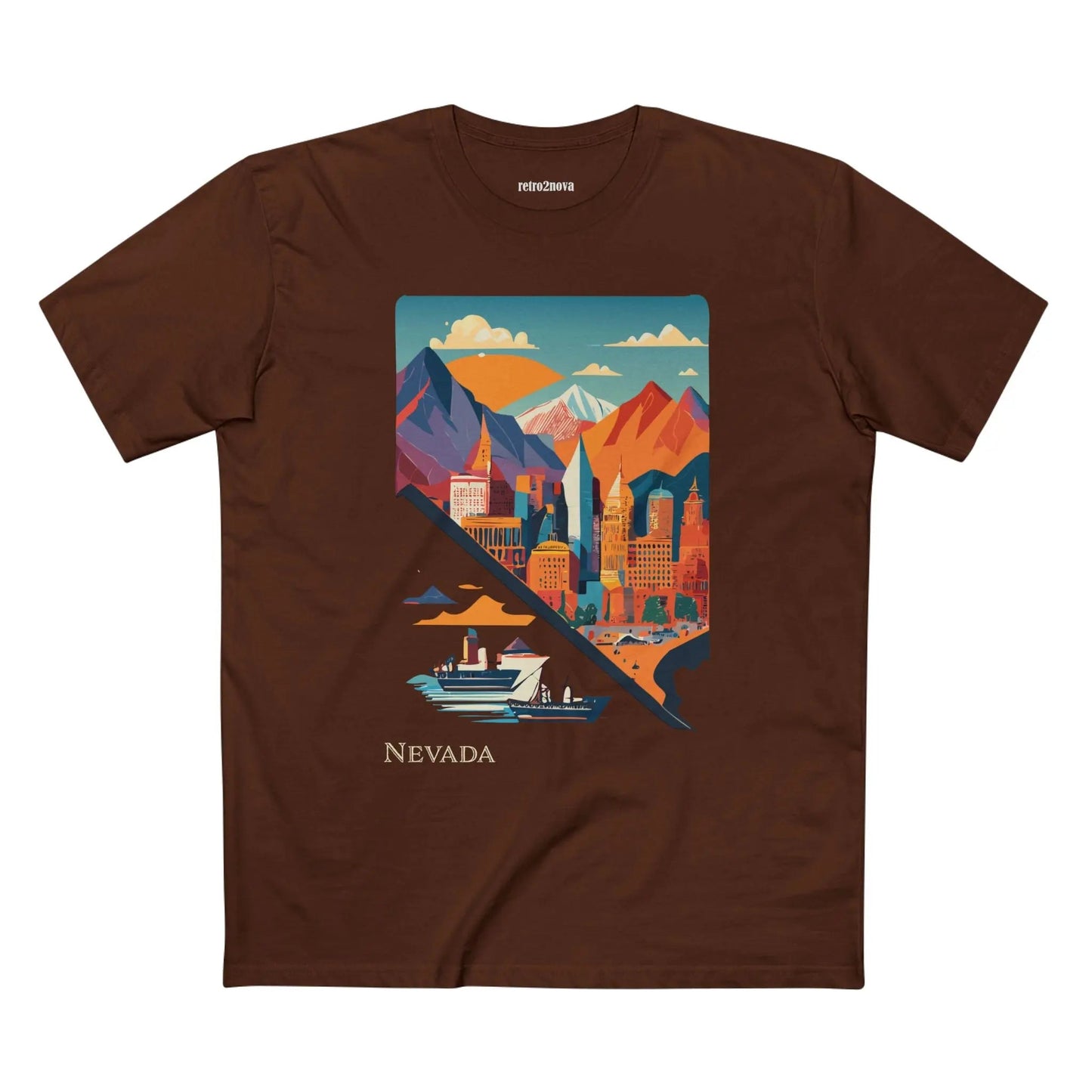 Nevada State Shirt Unisex Premium Cotton Tee With Original Art By Retro2Nova Exclusive
