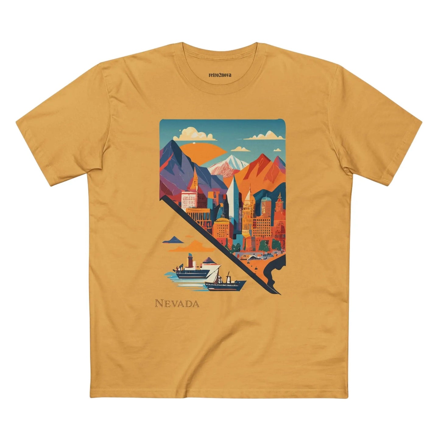 Nevada State Shirt Unisex Premium Cotton Tee With Original Art By Retro2Nova Exclusive