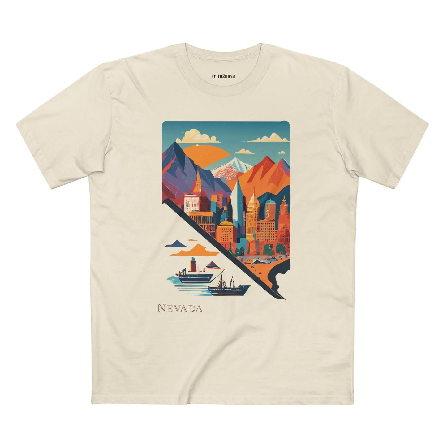 Nevada State Shirt Unisex Premium Cotton Tee With Original Art By Retro2Nova Exclusive