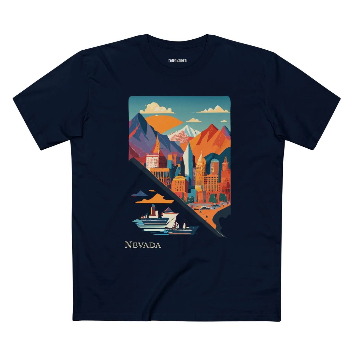 Nevada State Shirt Unisex Premium Cotton Tee With Original Art By Retro2Nova Exclusive