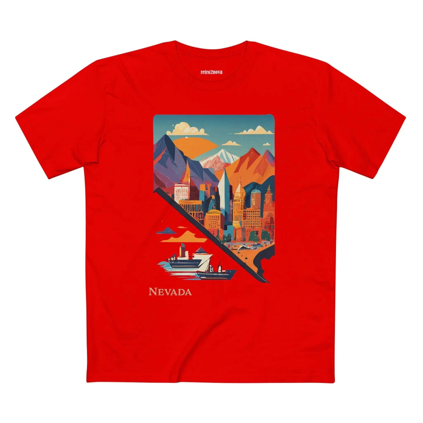 Nevada State Shirt Unisex Premium Cotton Tee With Original Art By Retro2Nova Exclusive