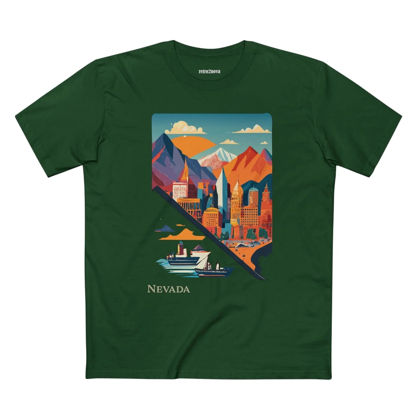 Nevada State Shirt Unisex Premium Cotton Tee With Original Art By Retro2Nova Exclusive