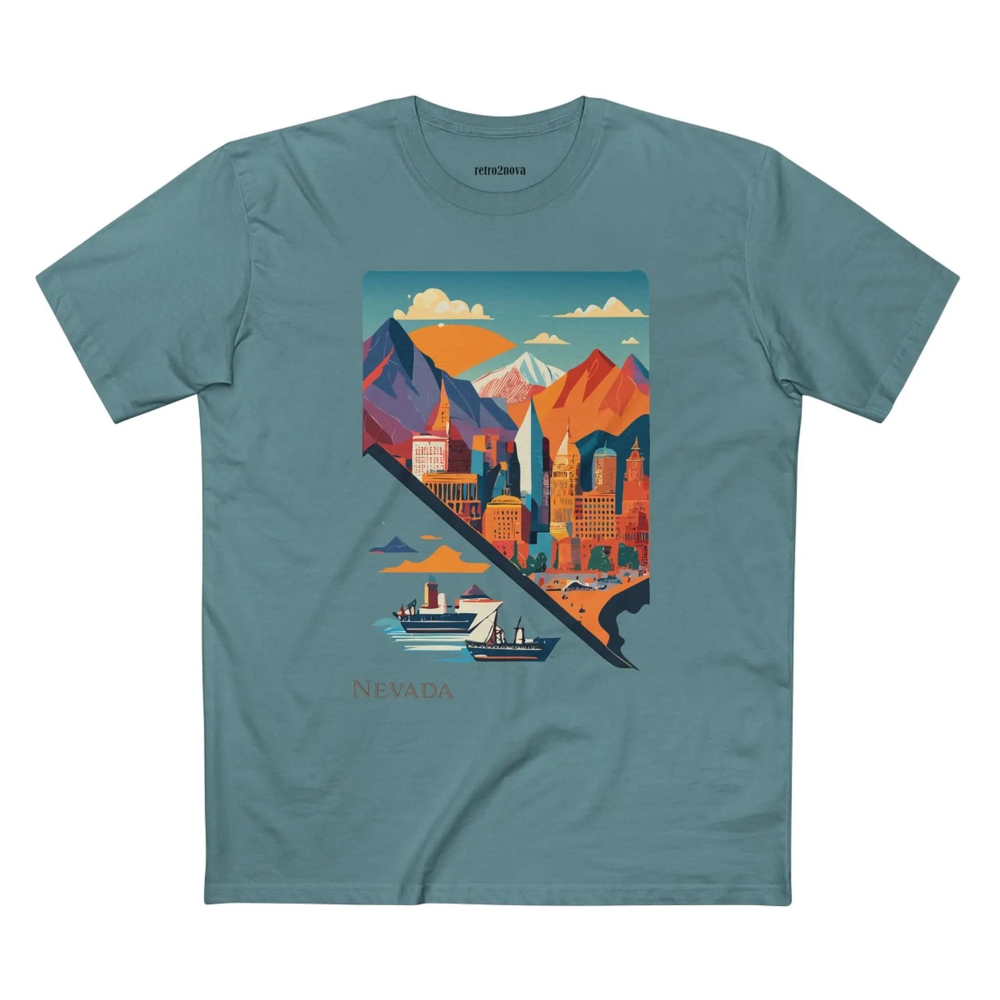 Nevada State Shirt Unisex Premium Cotton Tee With Original Art By Retro2Nova Exclusive