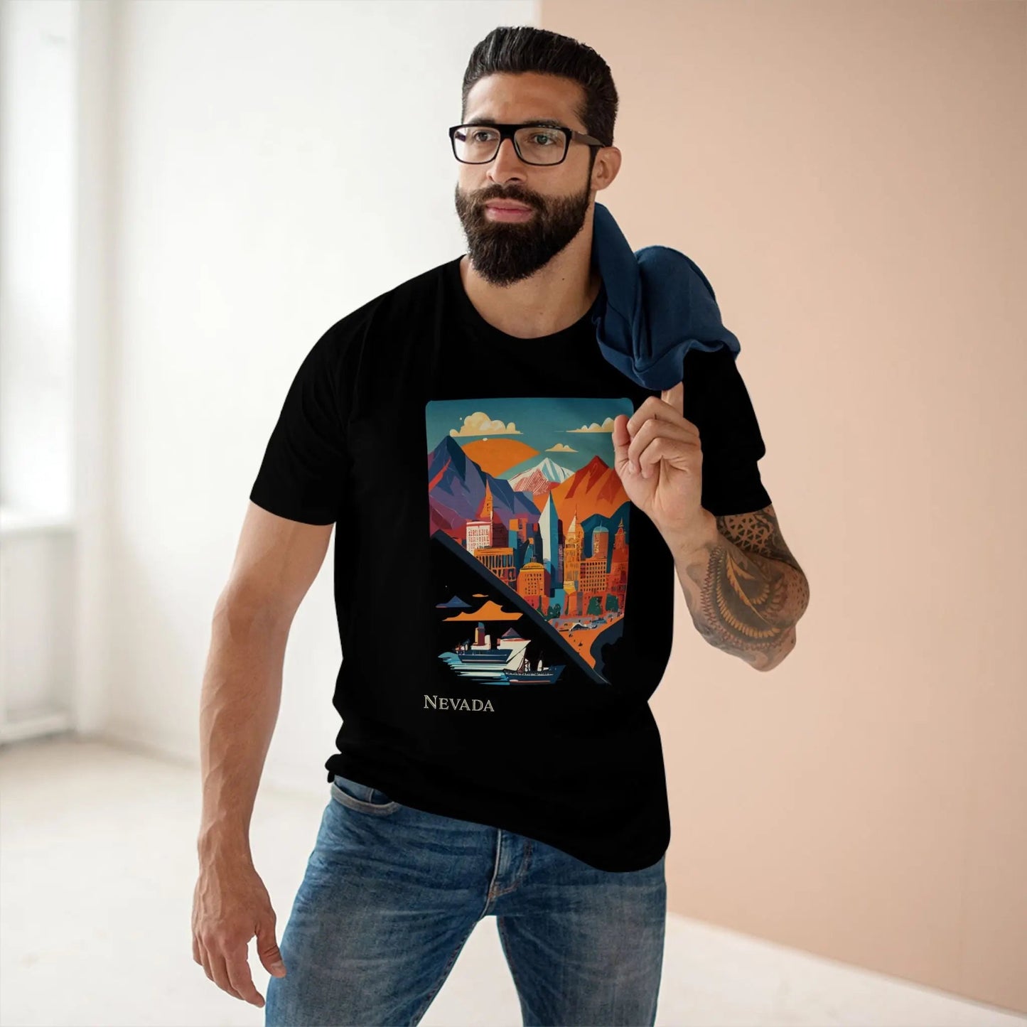 Nevada State Shirt Unisex Premium Cotton Tee With Original Art By Retro2Nova Exclusive