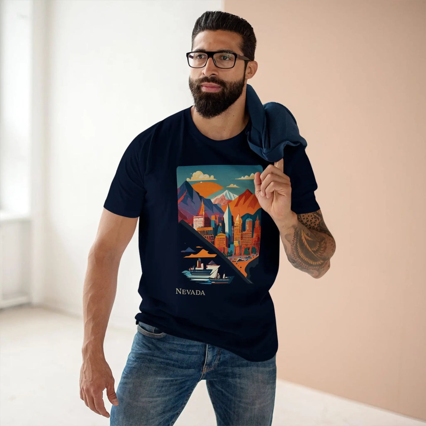 Nevada State Shirt Unisex Premium Cotton Tee With Original Art By Retro2Nova Exclusive