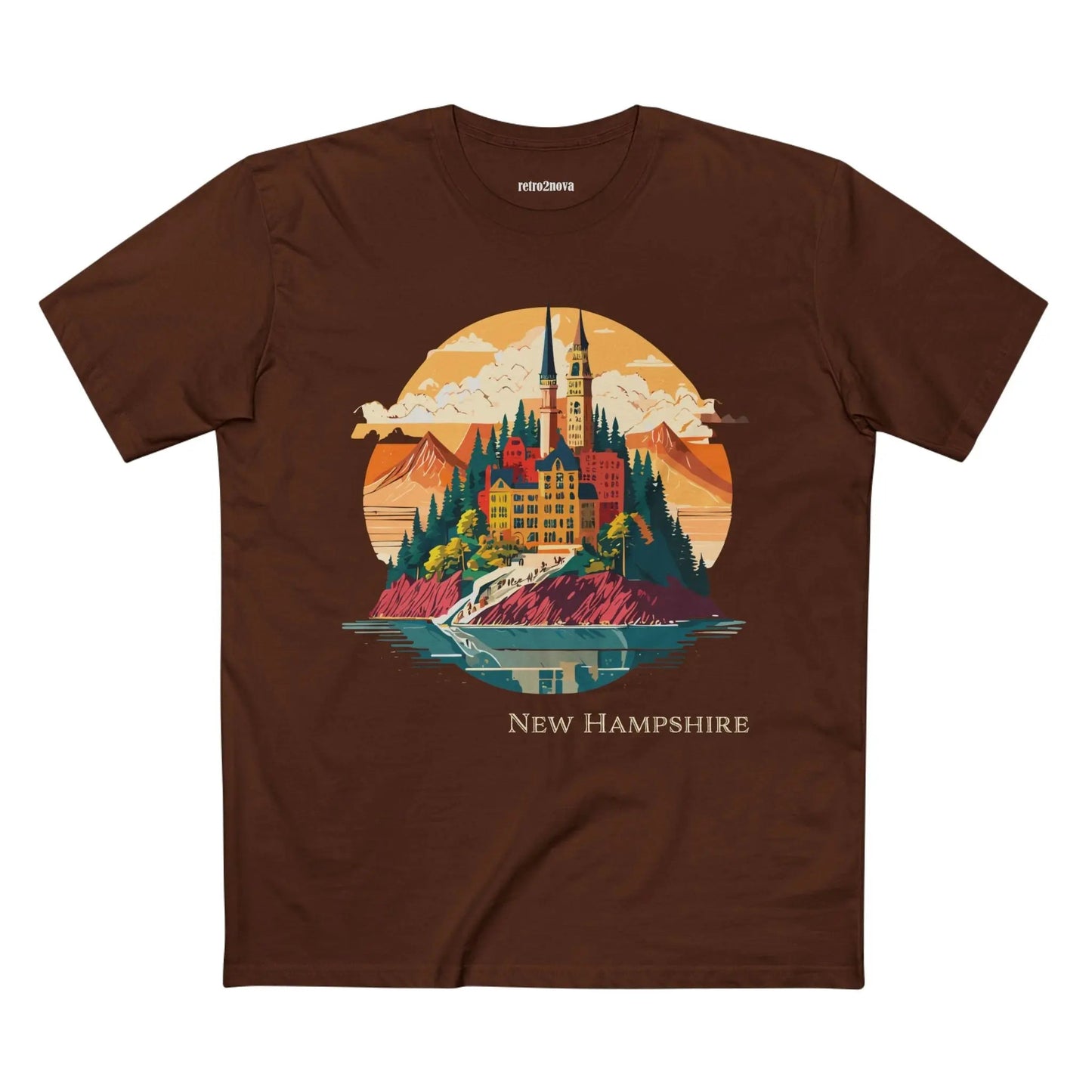 New Hampshire State Shirt Unisex Premium Cotton Tee With Original Retro2Nova Art Design