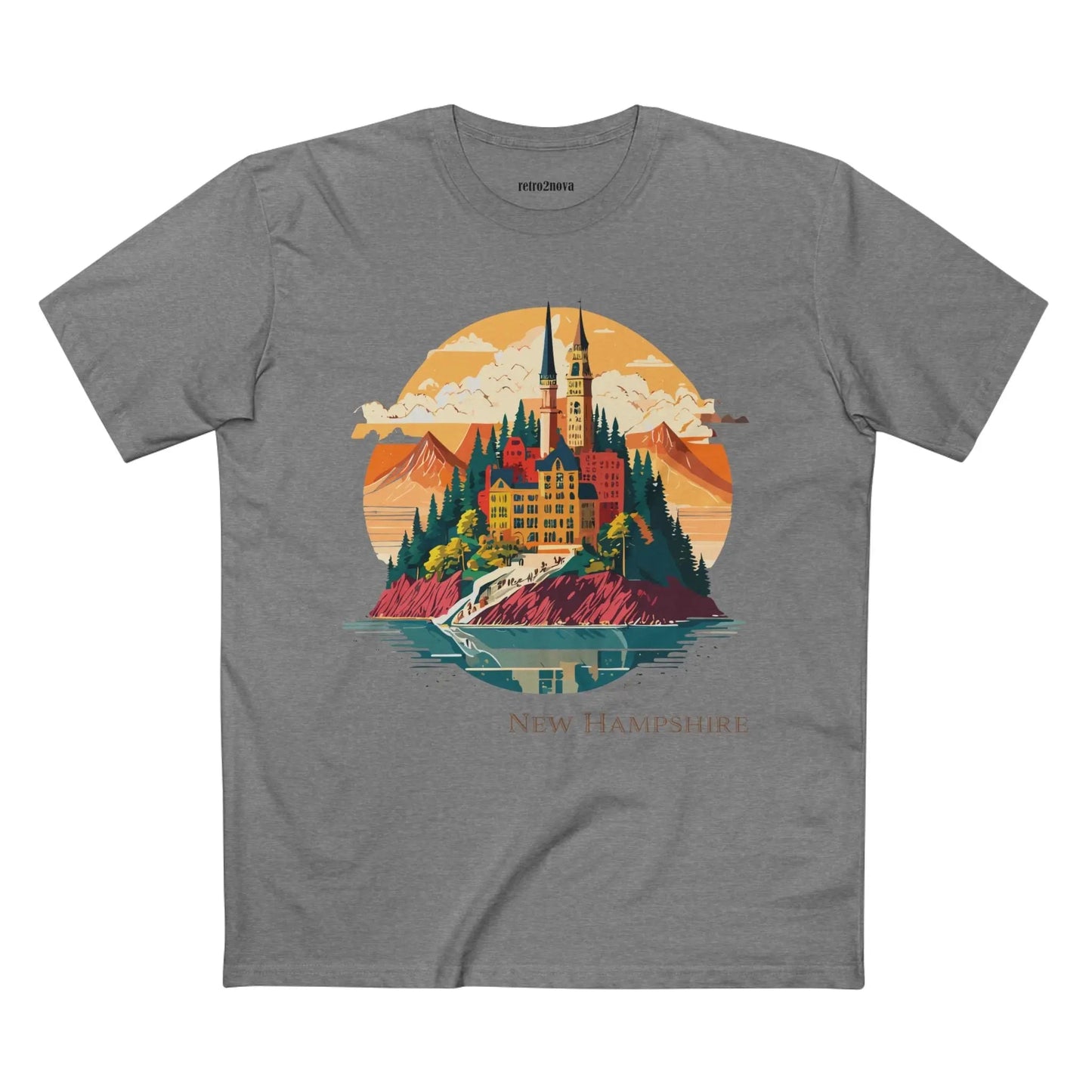 New Hampshire State Shirt Unisex Premium Cotton Tee With Original Retro2Nova Art Design