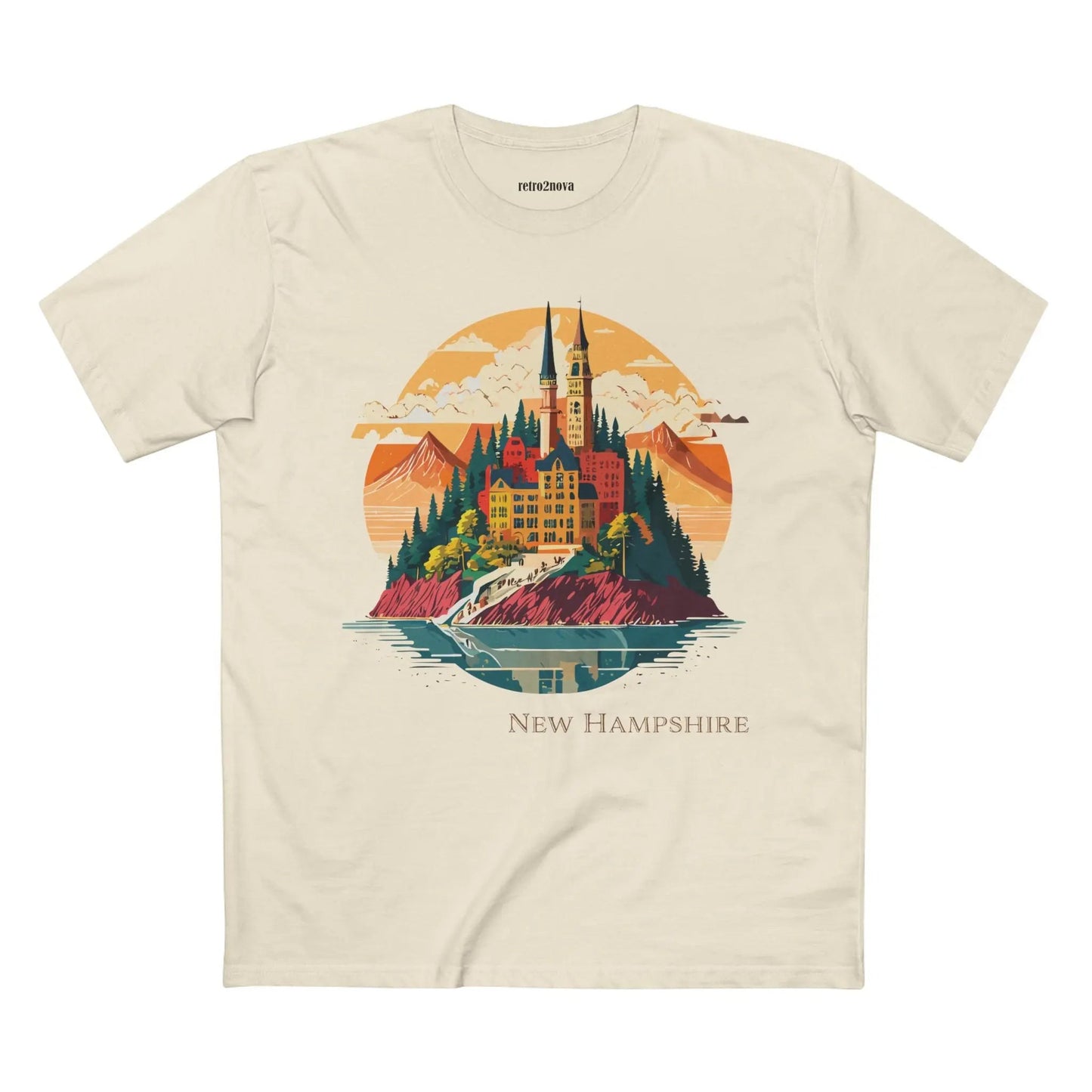 New Hampshire State Shirt Unisex Premium Cotton Tee With Original Retro2Nova Art Design