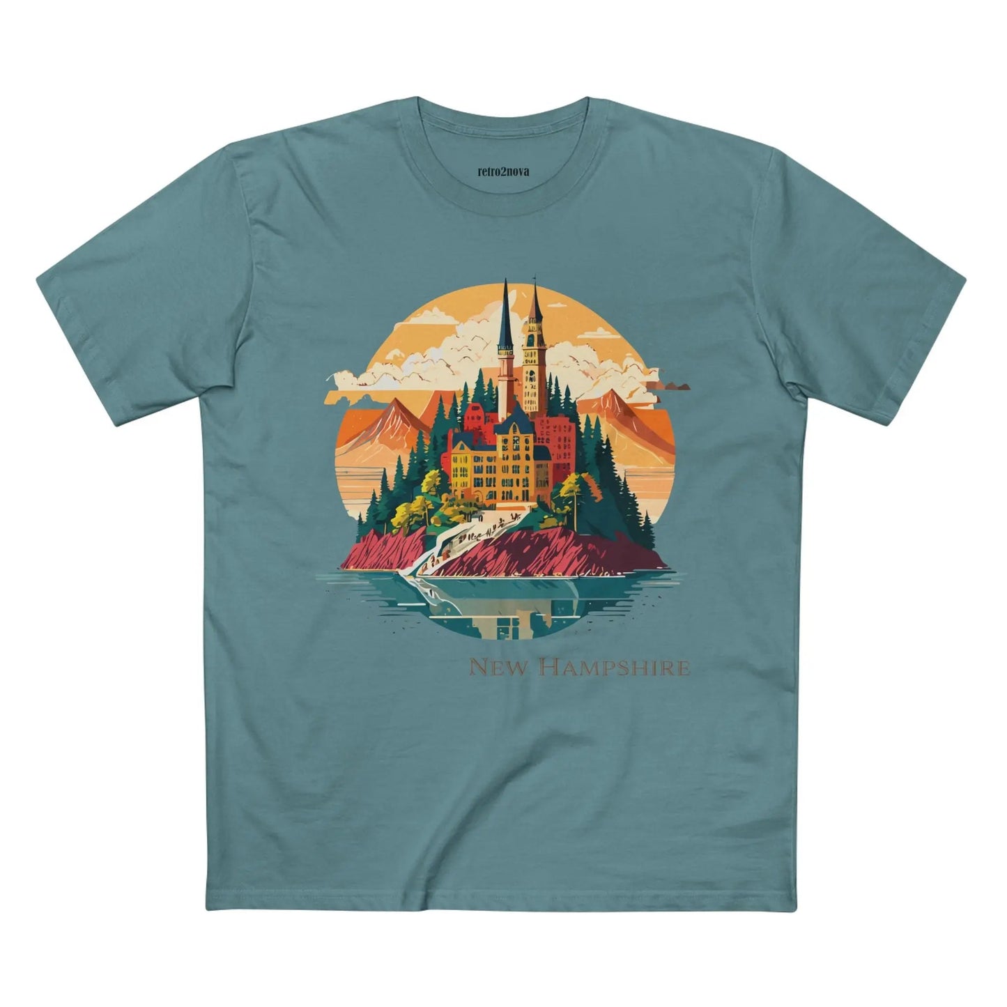 New Hampshire State Shirt Unisex Premium Cotton Tee With Original Retro2Nova Art Design