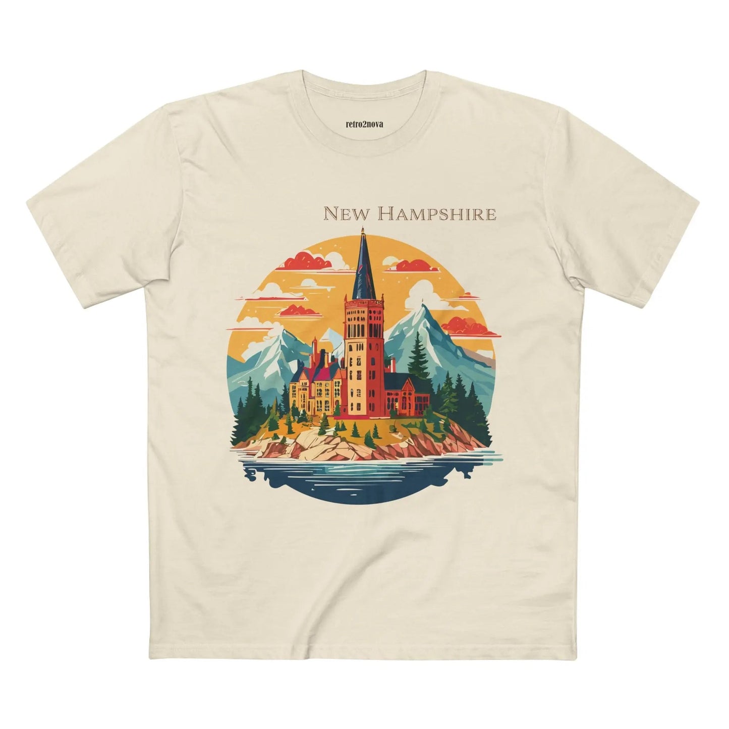 New Hampshire State Shirt Unisex Premium Cotton Tee with Original Art by Retro2Nova