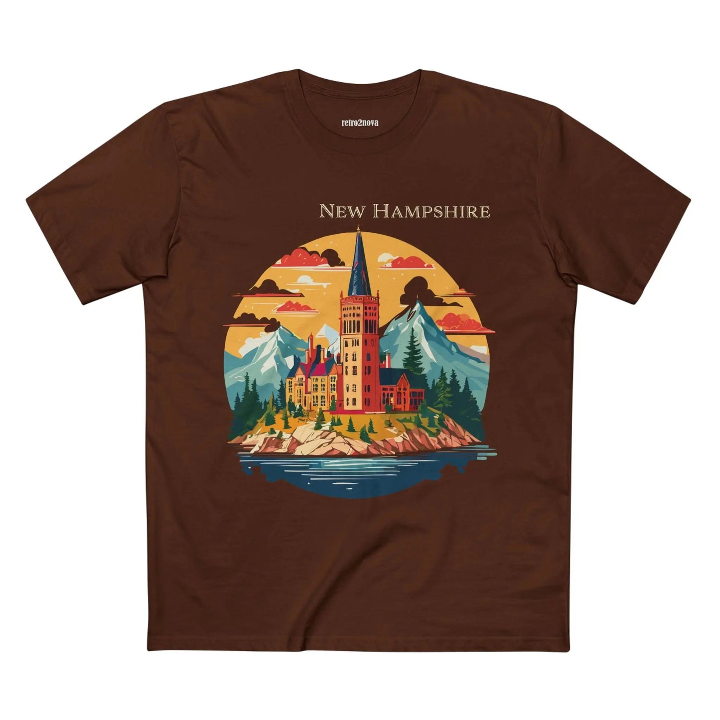 New Hampshire State Shirt Unisex Premium Cotton Tee with Original Art by Retro2Nova