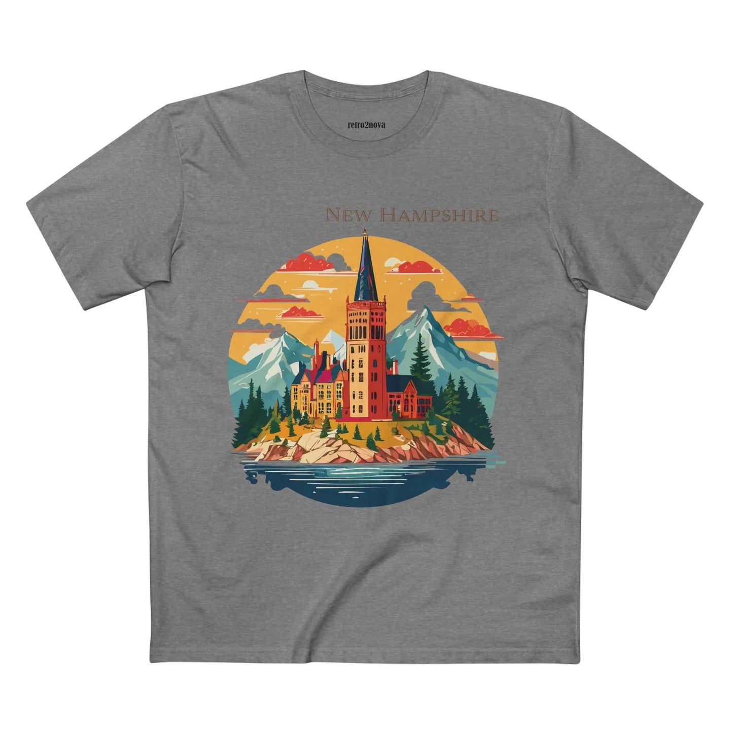 New Hampshire State Shirt Unisex Premium Cotton Tee with Original Art by Retro2Nova