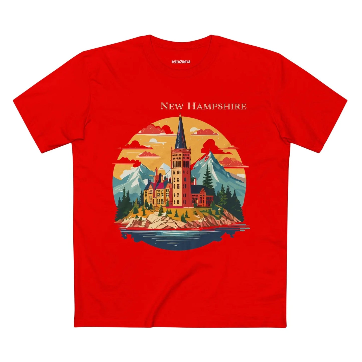 New Hampshire State Shirt Unisex Premium Cotton Tee with Original Art by Retro2Nova